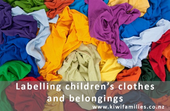 labelling kids clothes and belongings