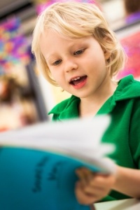 Preschool child reading