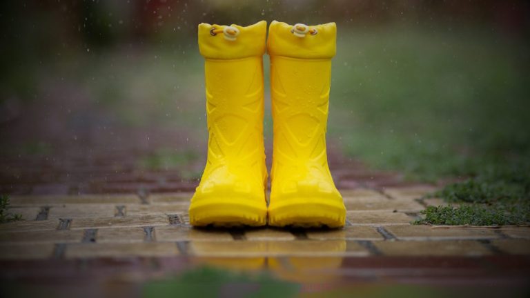 Rainy day activities puddle jumping