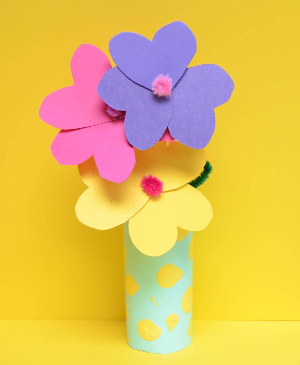 toilet roll craft paper flowers and vase