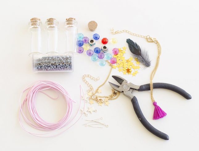 DIY bottle necklaces materials