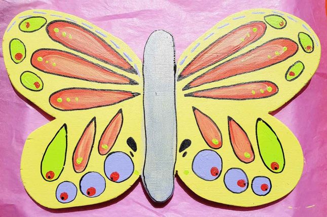 Garden butterfly art project finished