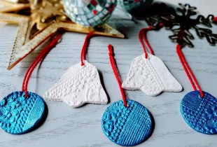 Air dry clay circles and bells