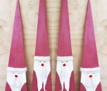 Candy Cane Wooden Santa