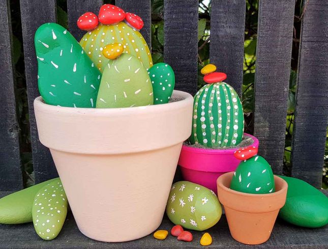 DIY Faux rock Cactus Garden