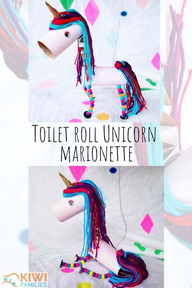 Toilet roll Unicorn marionette pin page