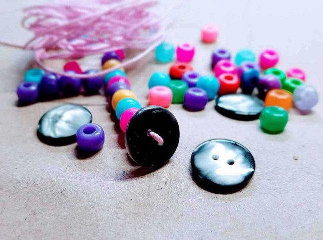 Unicorn button and beads
