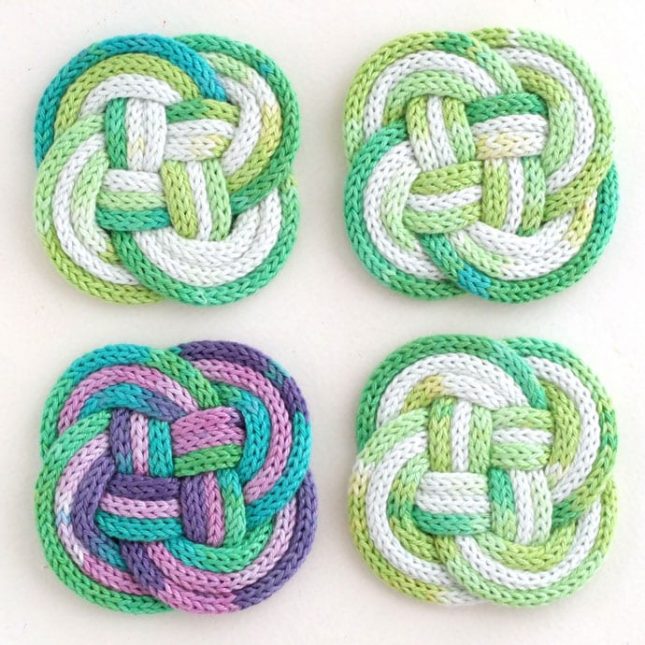 French knitted coasters-Kiwi Families