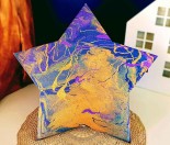 Matariki star acrylic pours
