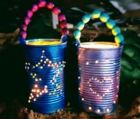 Upcycled tin can lanterns for Matariki