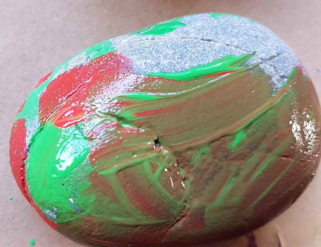 How to make Painted stones - Fruit characters brown