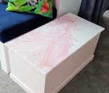 Acrylic Pour onto Upcycled Toy Chest