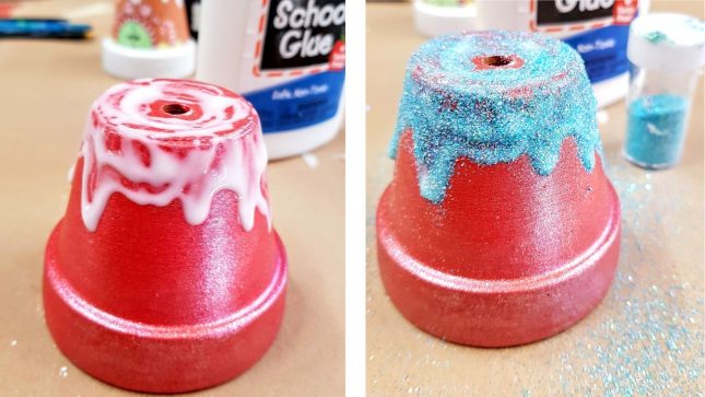 DIY Clay Pot Christmas Craft Resene Glitter
