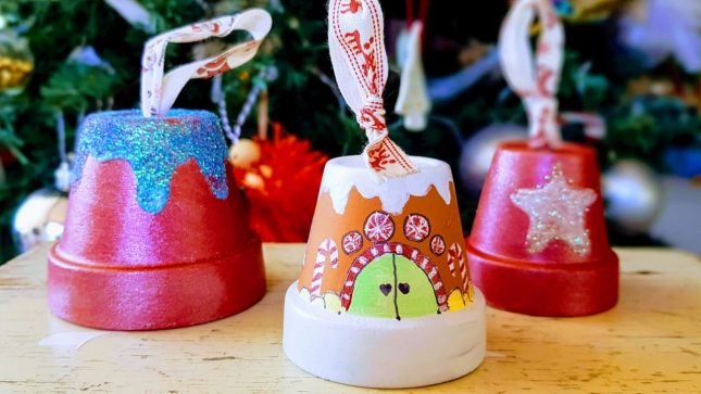 DIY Clay Pot Christmas Craft decorations 3