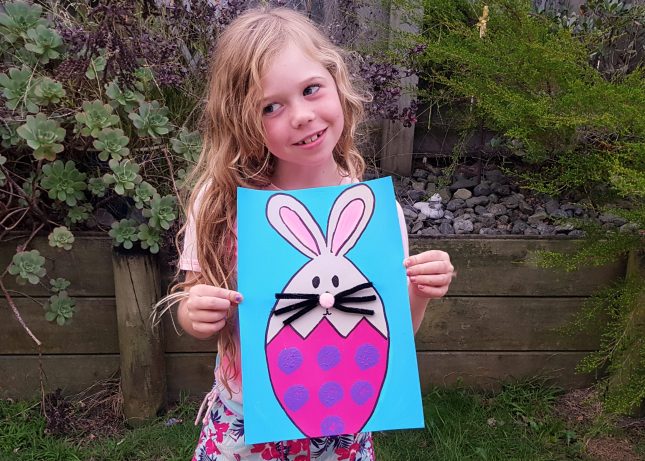 Easy Easter Bunny in an Egg Drawing