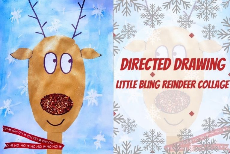Directed Drawing - Little Bling Reindeer Collage head (1)