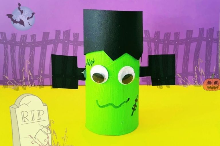 Cardboard Tube Craft – Frankenstein TP roll frankenstein