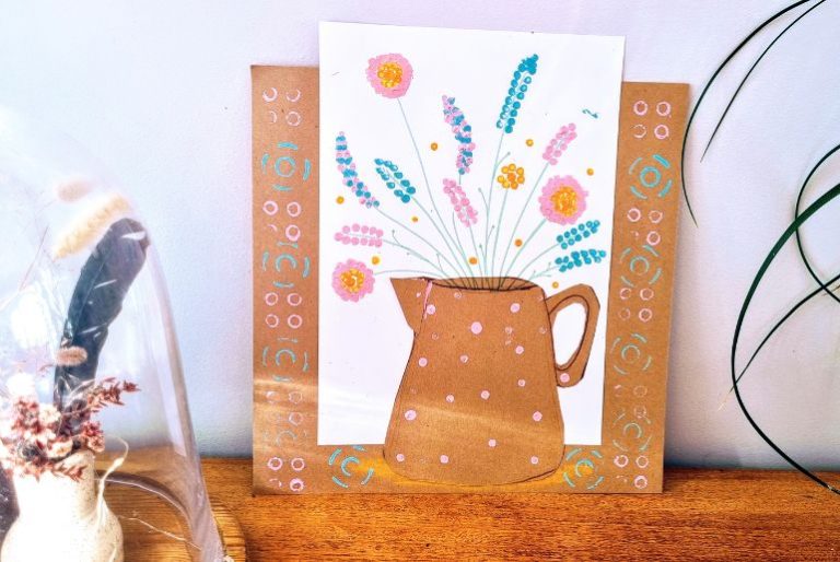 Easy Flower Pot Stamp Painting flower pot painting art