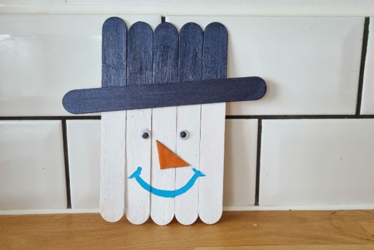 Snowman Ice Block Stick Craft