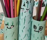 Cardboard Roll Cactus Stationery Organiser