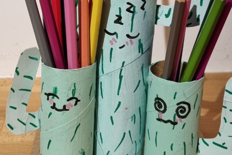 Cardboard Roll Cactus Stationery Holder Cardboard Roll Cactus Stationery Organiser