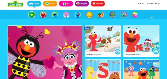 Best educational websites for kids-Sesame Street