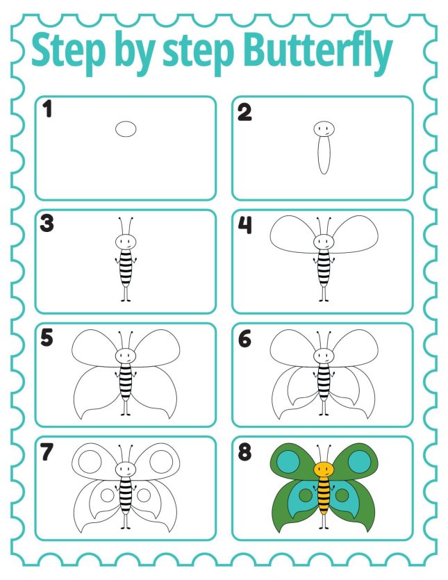 Easter Butterfly Drawing Tutorial