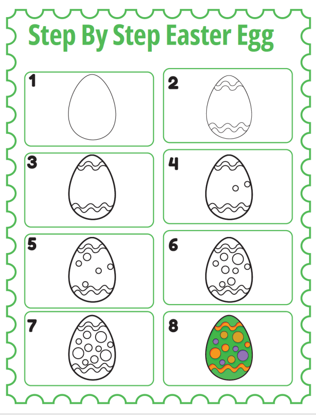 Easter egg drawing tutorial